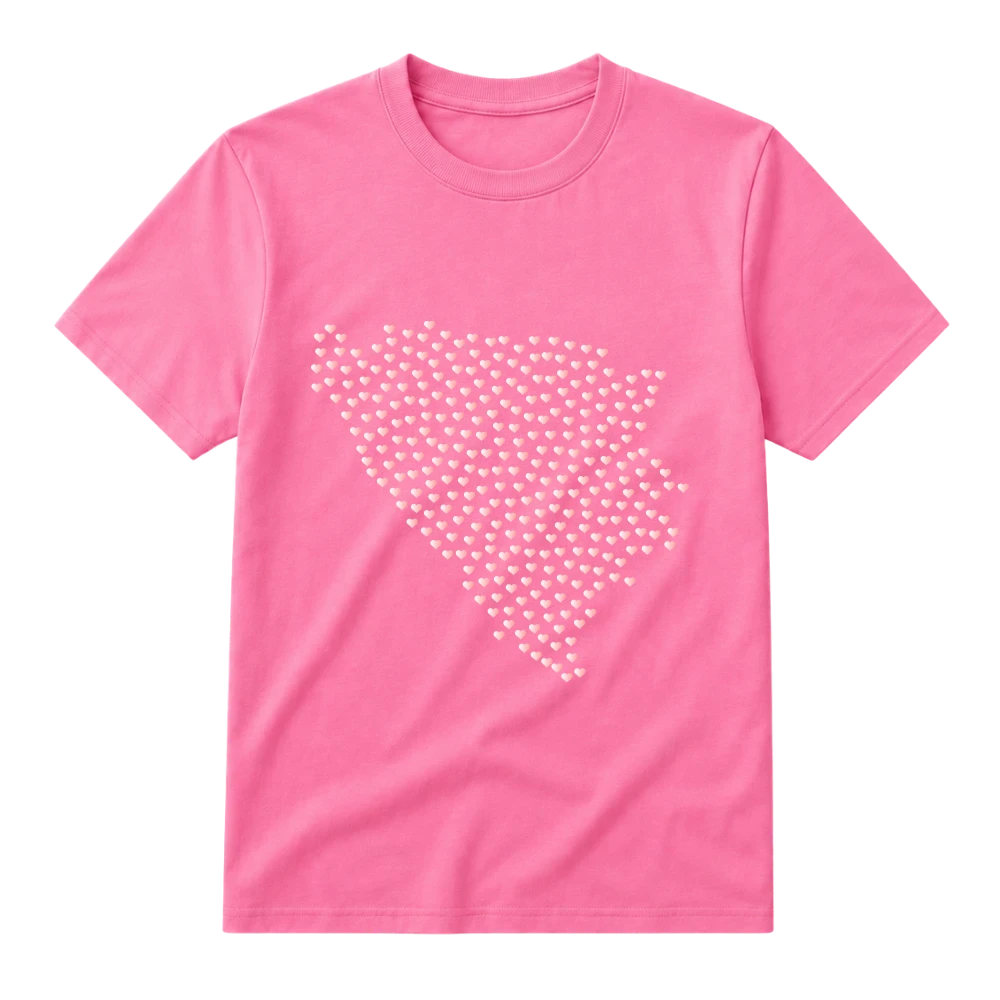 Roza Srca - BiH Mapa - Sweat pink front view