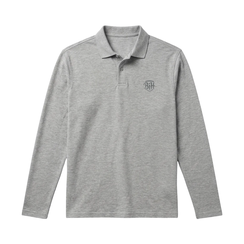 Polo Bosnia - Heather Grey front view
