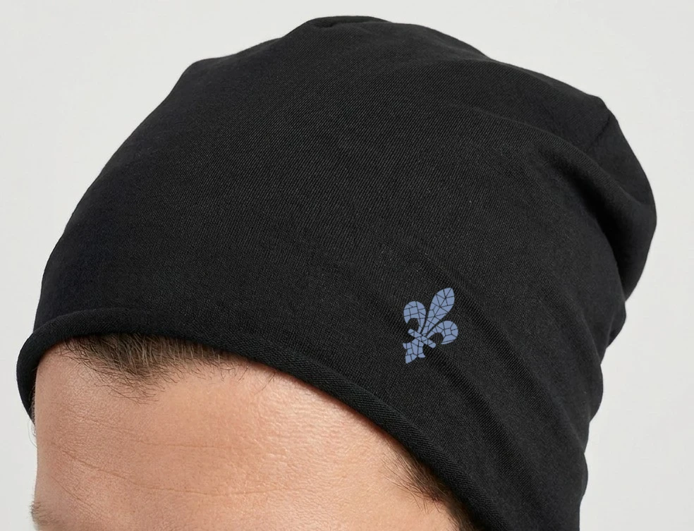 Ljiljan Mozaik Beanie - Tamnoplava front view