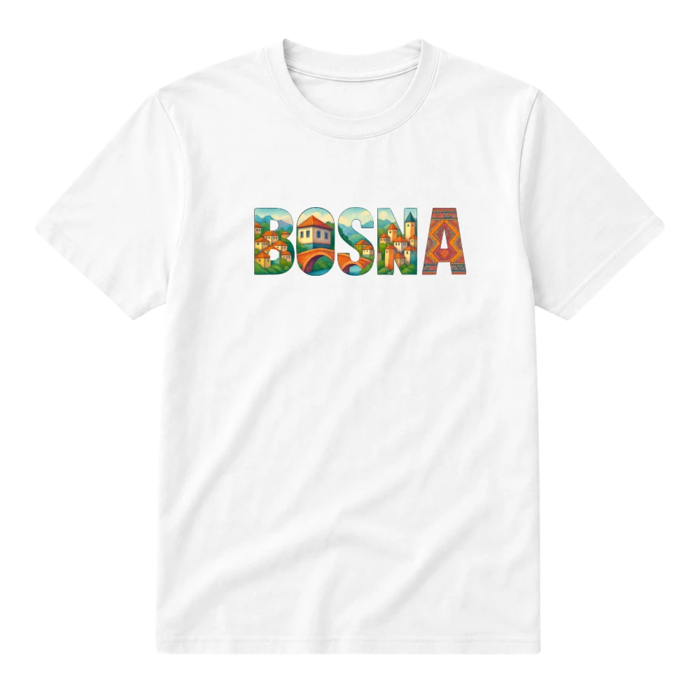 S140K Classic-T for children - Bosna sarena - Weiß front view
